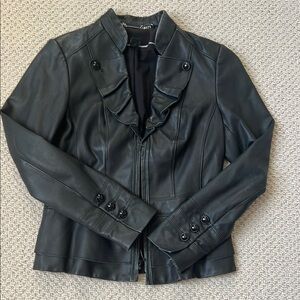 Elegant Black Women's Leather Jacket